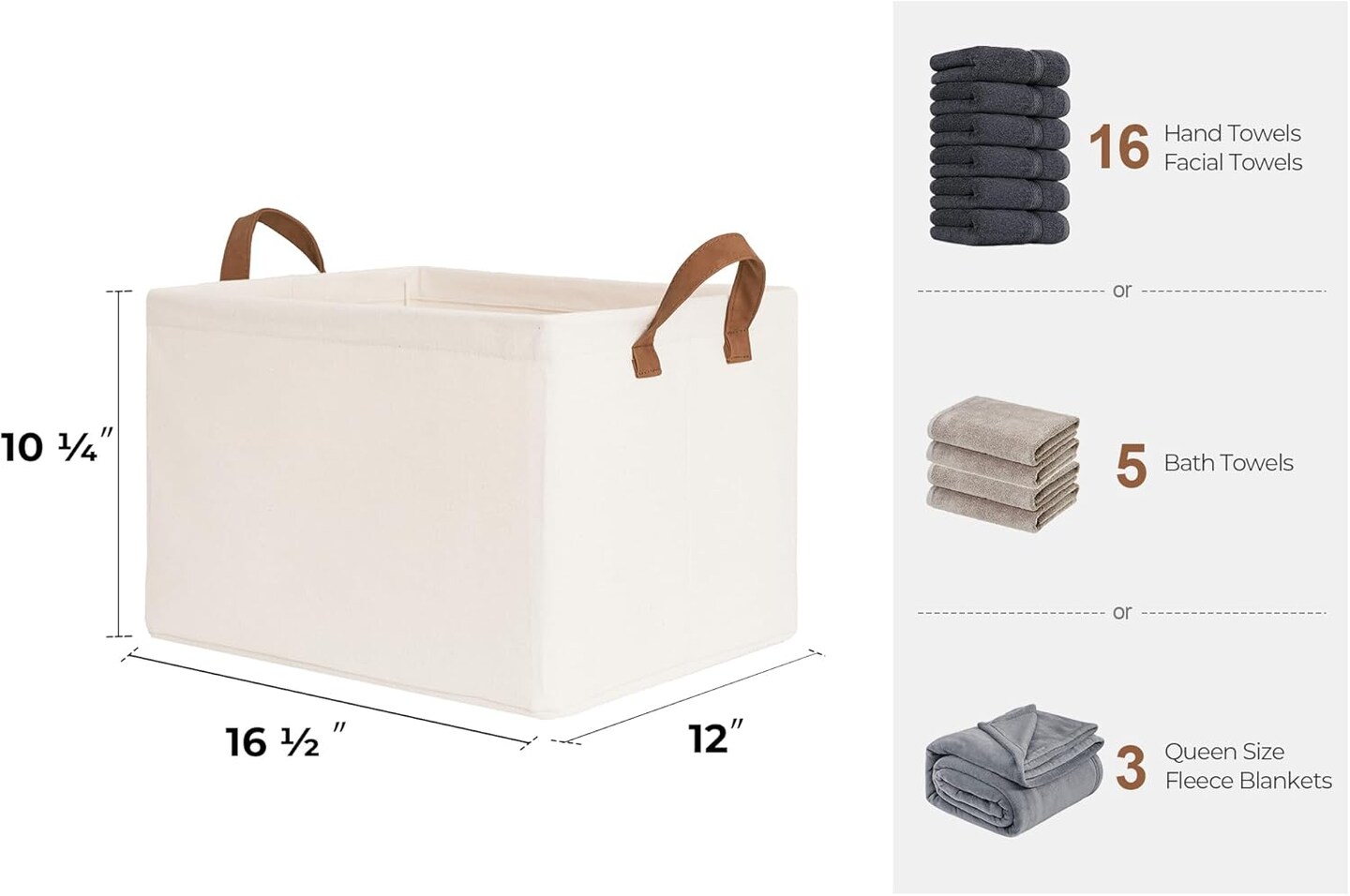 Storage Bins, Fabric Storage Bins for Shelves, Large Storage Baskets with Metal Frame
