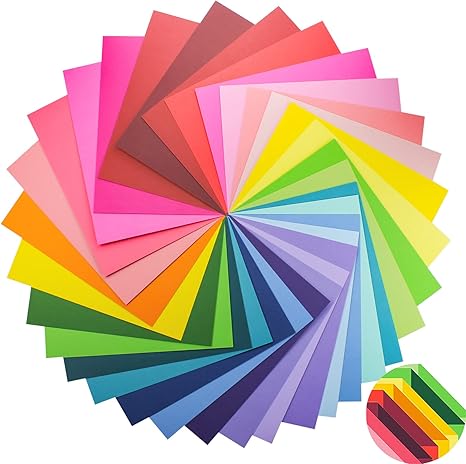 100 Pack Heavy Colored Paper Cardstock Front Back Different Color Codes