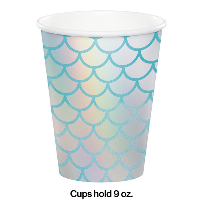 Mermaid Shine Hot/Cold Paper Cups 9 Oz Foil (8/Pkg)