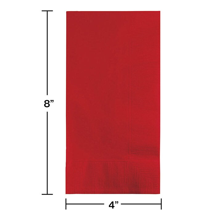 Classic Red Dinner Napkins 2Ply 1/8Fld 100/Pkg