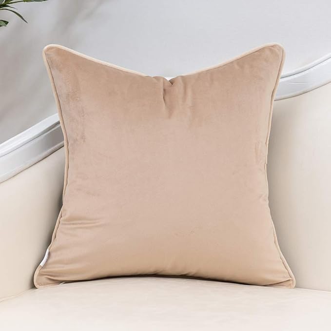Yangest Brown Striped Throw Pillow Cover Multicolor Velvet Cushion Cover Modern Bohemian Pillowcase for Sofa Couch Bedroom Living Room Home Christmas Decoration,18x18 Inch