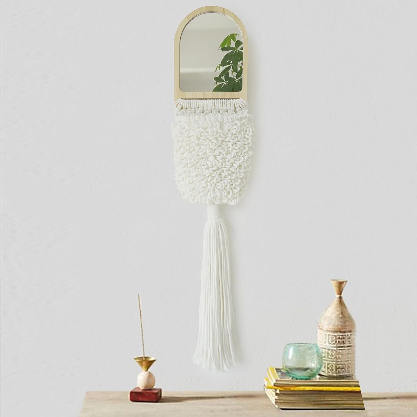 Boho Mirror Macrame Wall Art Decortive Macrame Mirror Wall Art