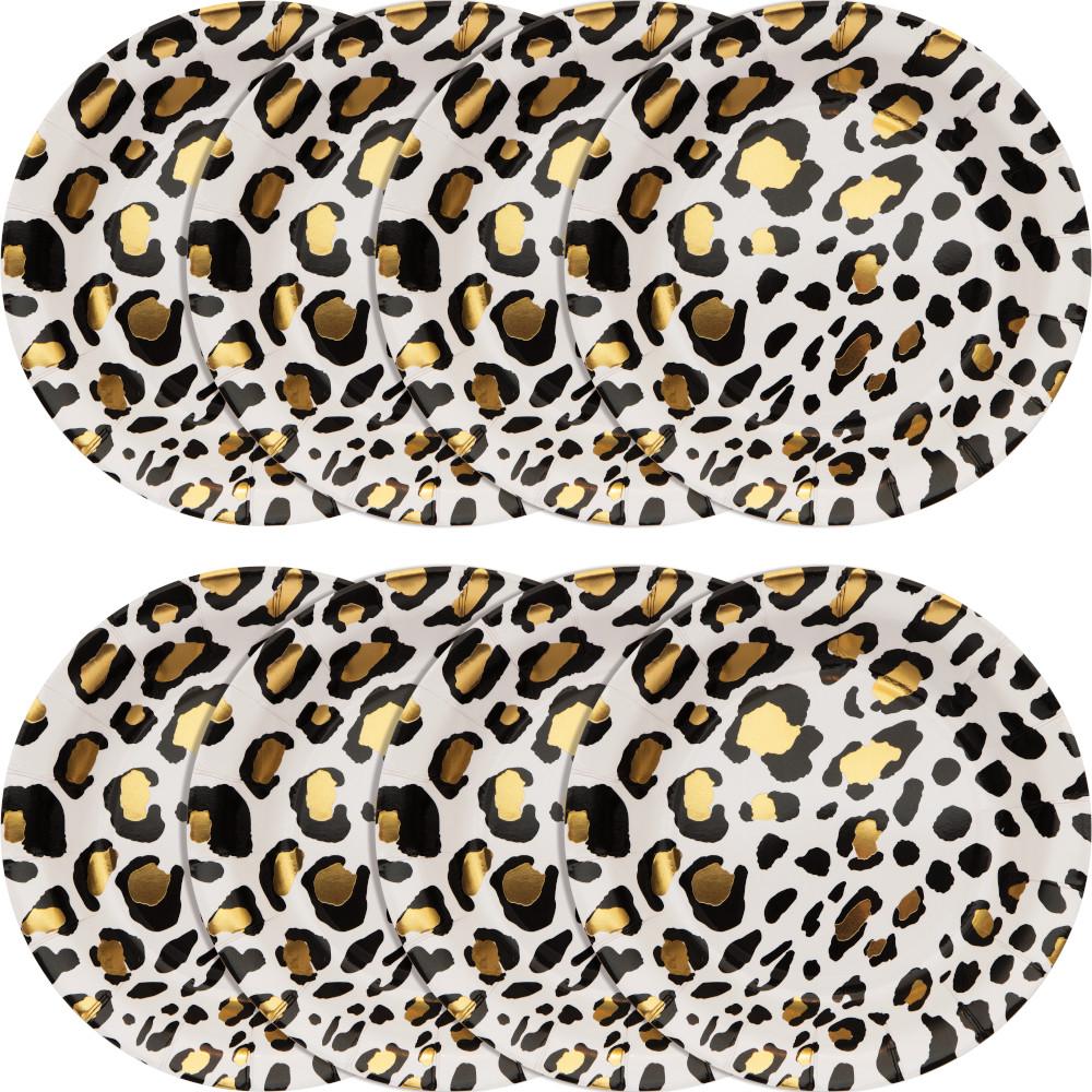 Leopard Paper/Foil Dessert Plate (8/Pkg)