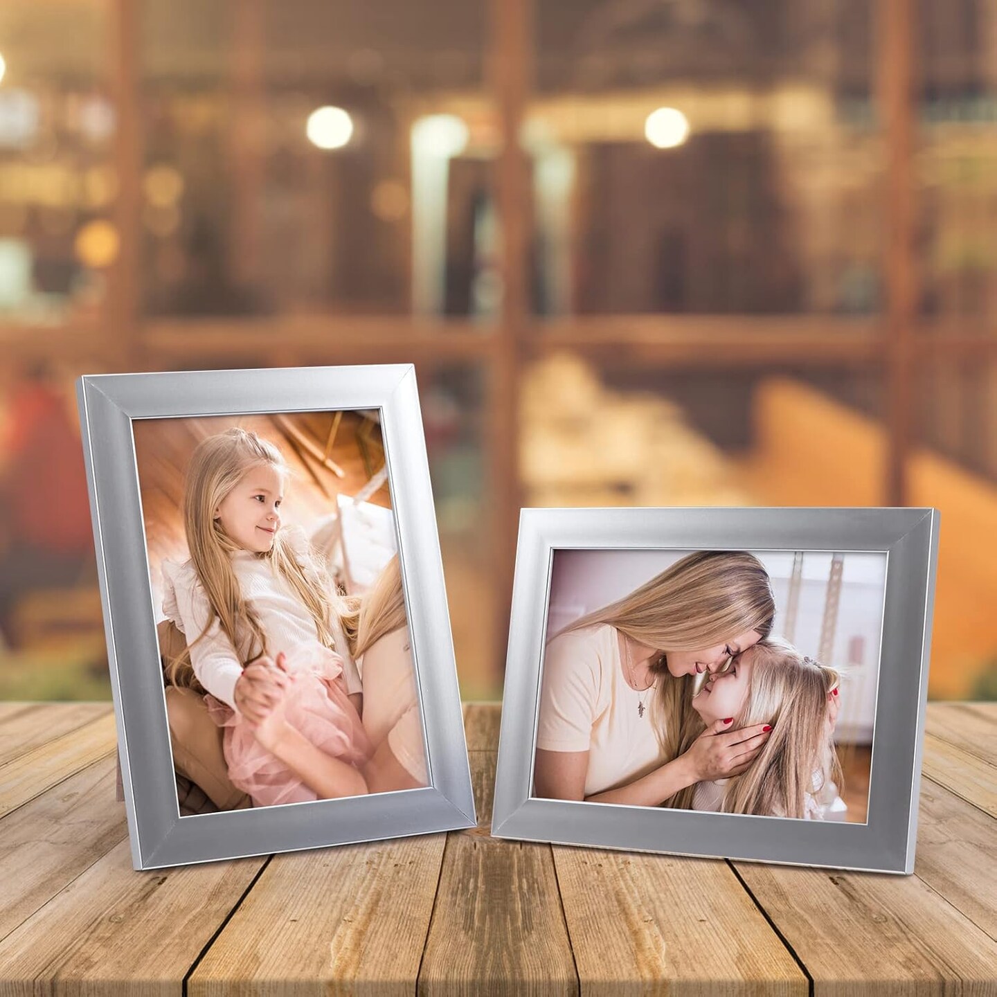 5x7 Picture Frame Silver Set of 12, Multi Modern 5 by 7 Photo Frames Bulk for Wall