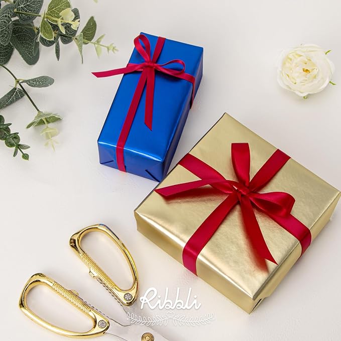 Red Satin Ribbon,Double Faced Satin 1/4 inch x Continuous 50 Yards,Red Ribbon Use for Bows Bouquet,Gift Wrapping,Wedding Decoration,Floral Arrangement