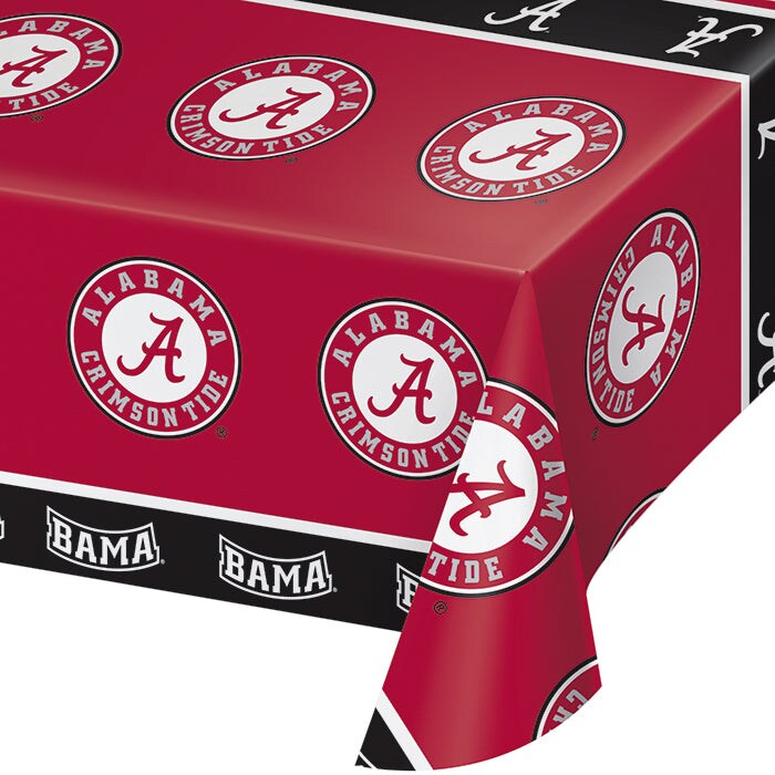 Alabama Crimson Tide Plastic Table Cover, 54&#x22;x108&#x22;