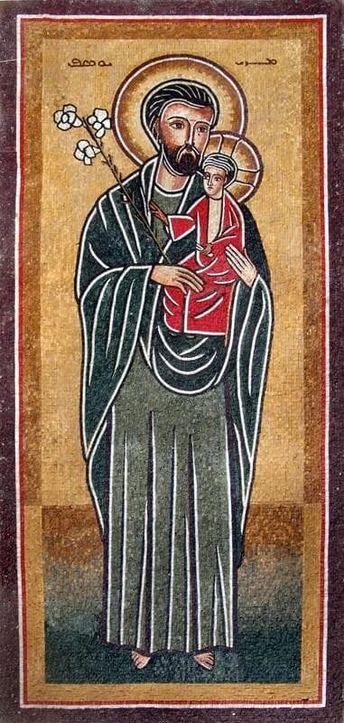 product name is Saint Joseph Iconic Mosaic Mural