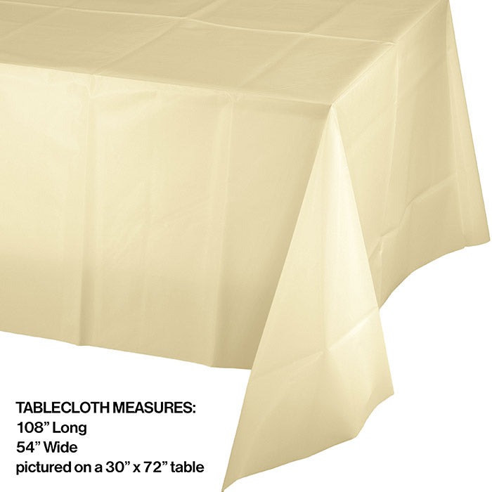 Ivory Tablecover Plastic 54&#x22; X 108&#x22;
