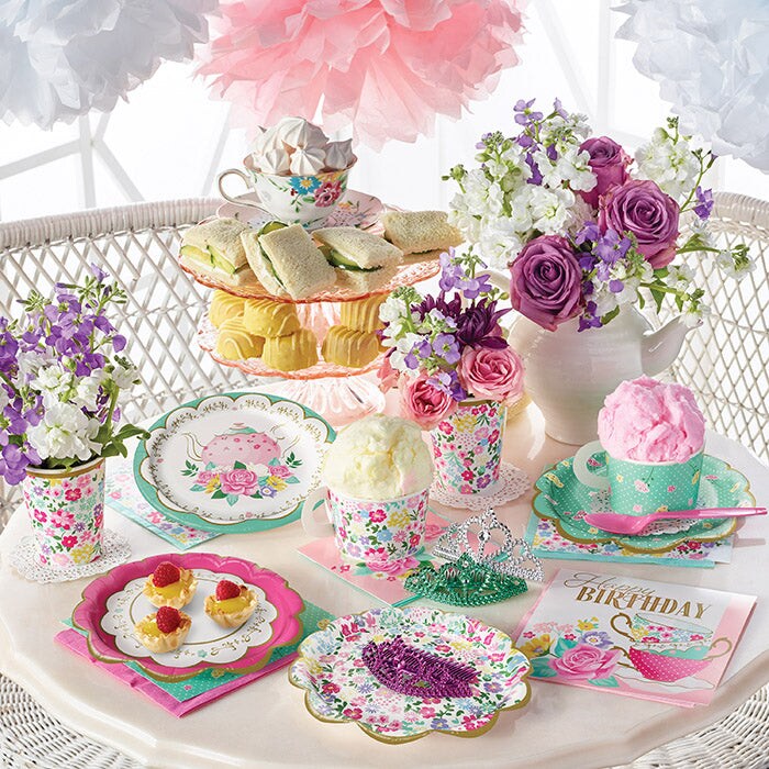 Floral Tea Party Paper Plates (8/Pkg)