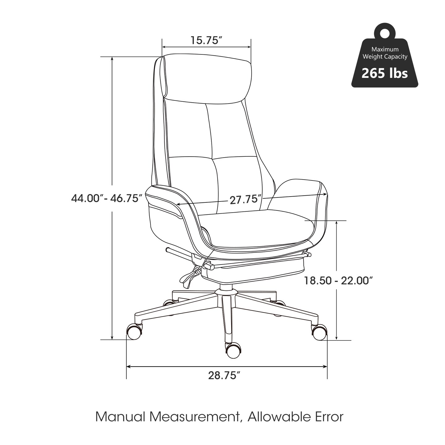 Mid-Century Modern Coffee Leatherette Gaslift Adjustable Swivel High Back Office Chair with Footrest and Armrest