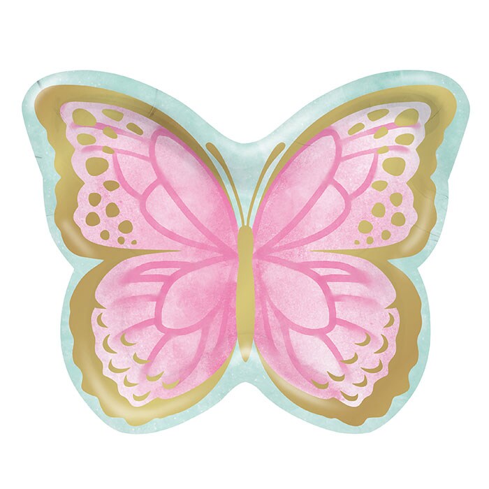 Butterfly Shimmer Butterfly Foil Plate (8/Pkg)