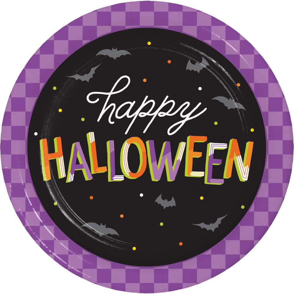 Bulk Pack of 16 Retro Halloween Dinner Plates