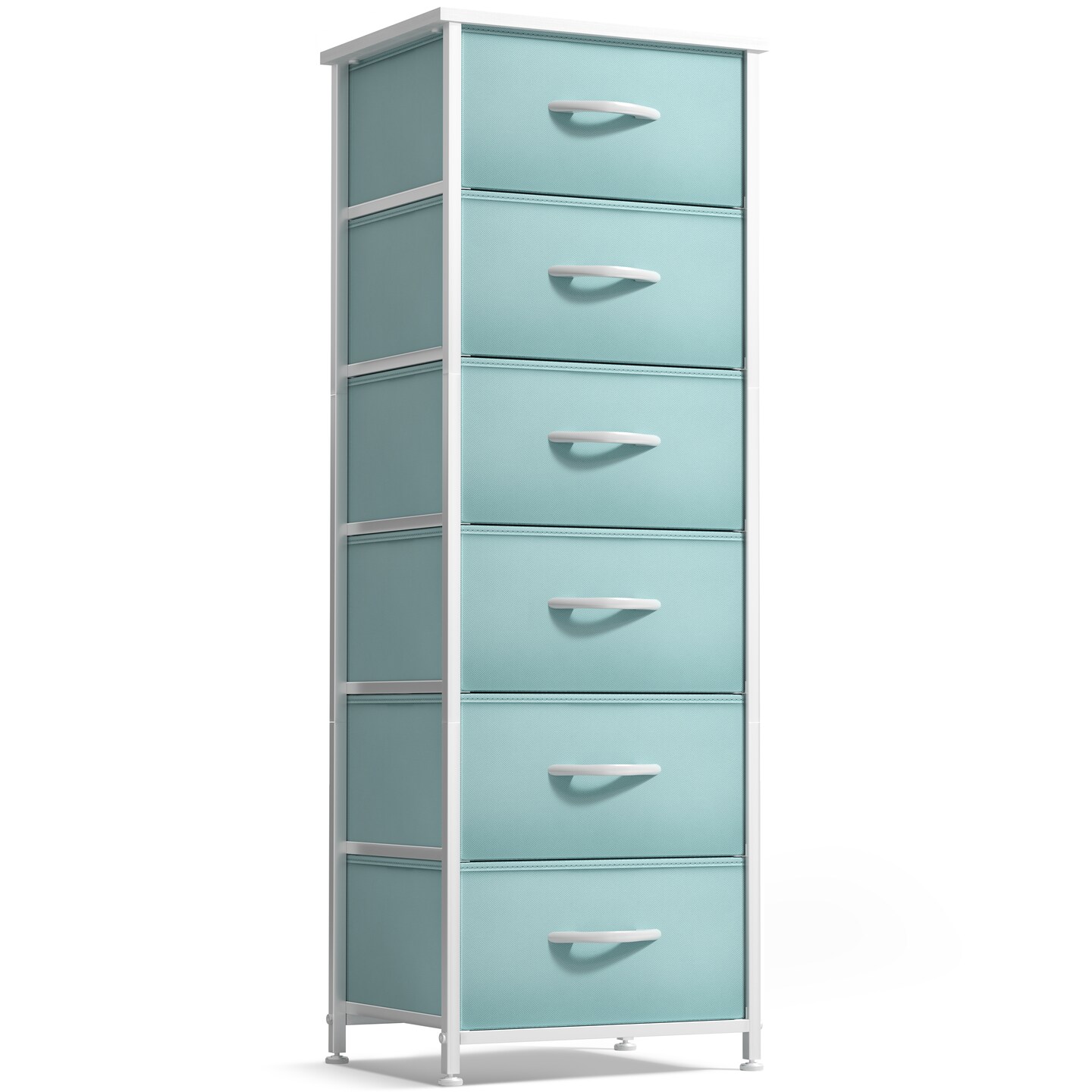 Sorbus 6 Drawers Tall Dresser with Steel Frame, Wood Top & Easy Pull Foldable Fabric Bins