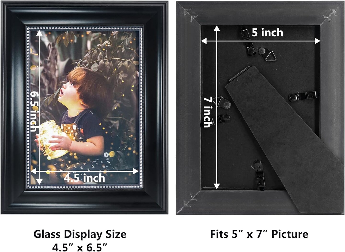 5x7 Picture Frames, Real Glass, Display Photos for Wall or Tabletop