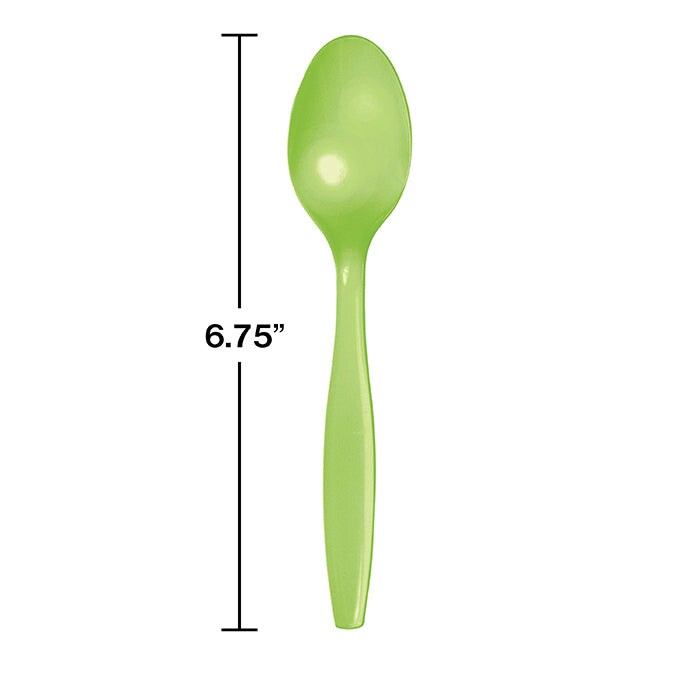 Fresh Lime Green Plastic Spoons (24/Pkg)
