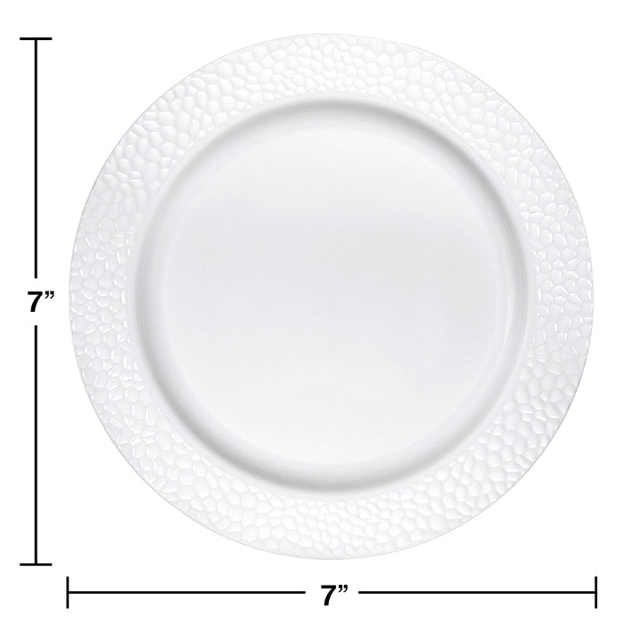 White Pebble 7&#x22; Plate (10/Pkg)