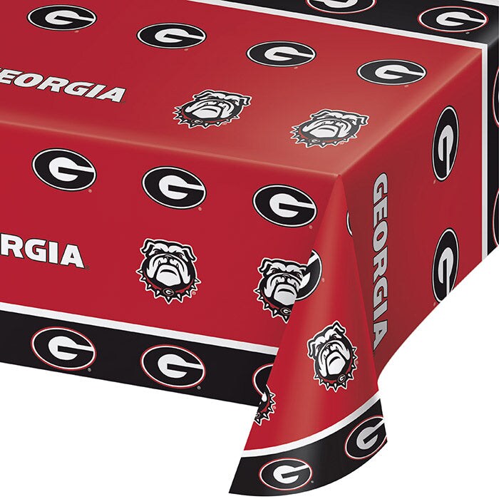 Georgia Bulldogs Plastic Table Cover, 54&#x22;x108&#x22;