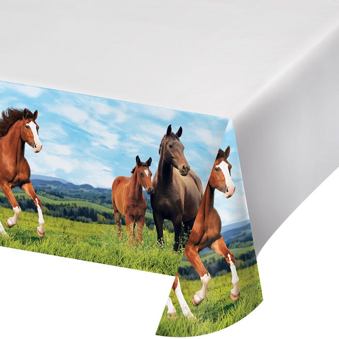 Bulk Pack of 2 Horse &#x26; Pony Plastic Tablecovers, 54&#x22; X 102&#x22;