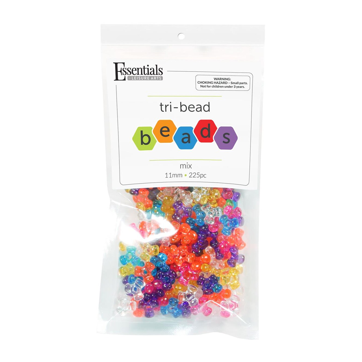 Essentials By Leisure Arts Arts Tri Bead 11mm Mix 225pc