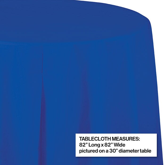 Bulk Pack of 2 Cobalt Round Plastic Tablecovers, 82&#x22;