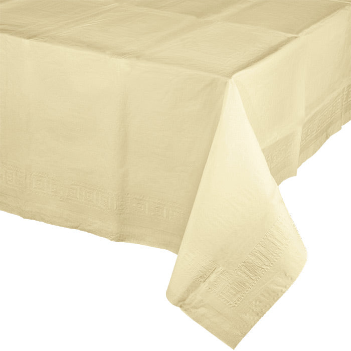 Ivory Tablecover 54&#x22;X 108&#x22; Polylined Tissue