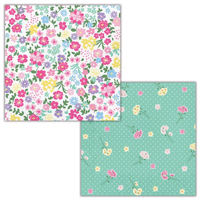 Floral Tea Party Luncheon Napkin, 2 Sided (16/Pkg)