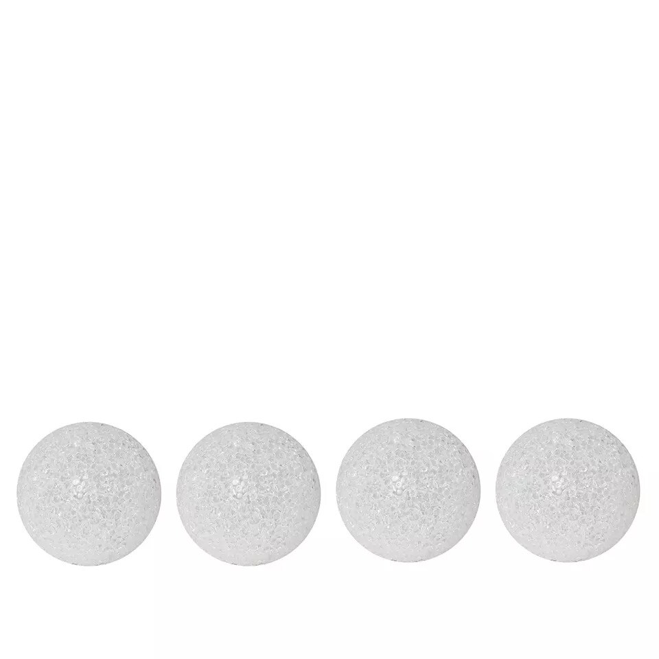 4 pcs 3-Inch wide Assorted LED Balls Battery Operated Orbs Lights Centerpieces