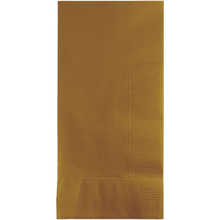 Glittering Gold Dinner Napkins 2Ply 1/8Fld 100/Pkg