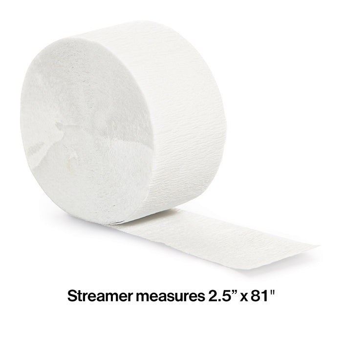 White Crepe Streamers 81 ft