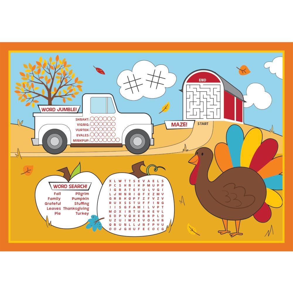 Bulk Pack of 16 Placemats, Fall Activity