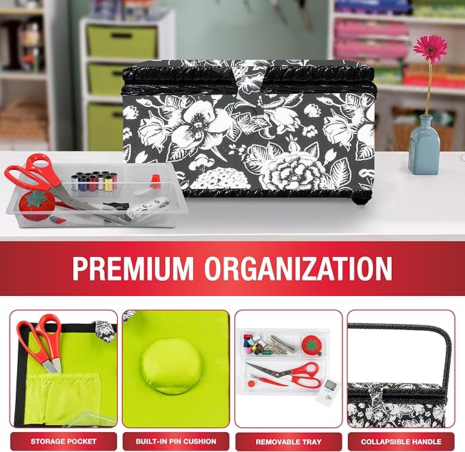 Sewing Basket with Sewing Kit Accessories