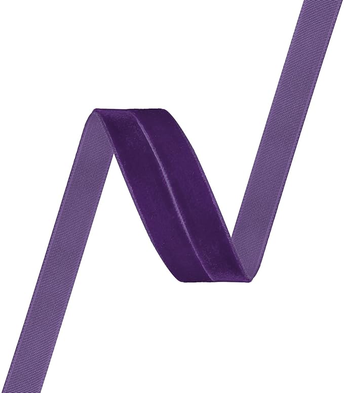 Purple Velvet Ribbon 3/8 inch × 25 Yards for Christmas Wreath Bow DIY Sewing Projects Gift Wrapping