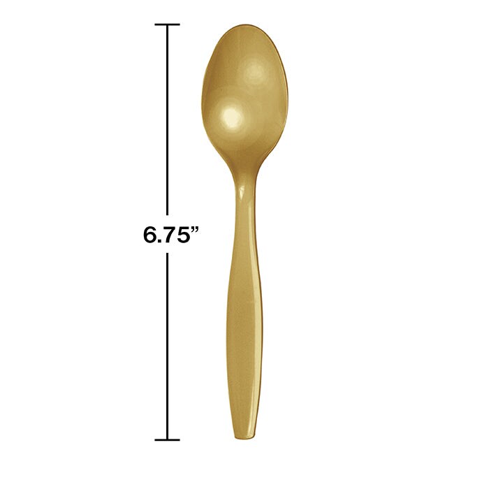 Glittering Gold Plastic Spoons (24/Pkg)