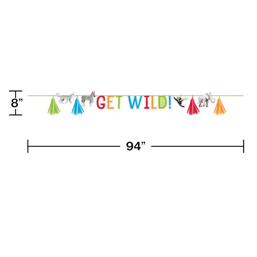 Party Animals Letter Ribbon Banner w/ Tassels