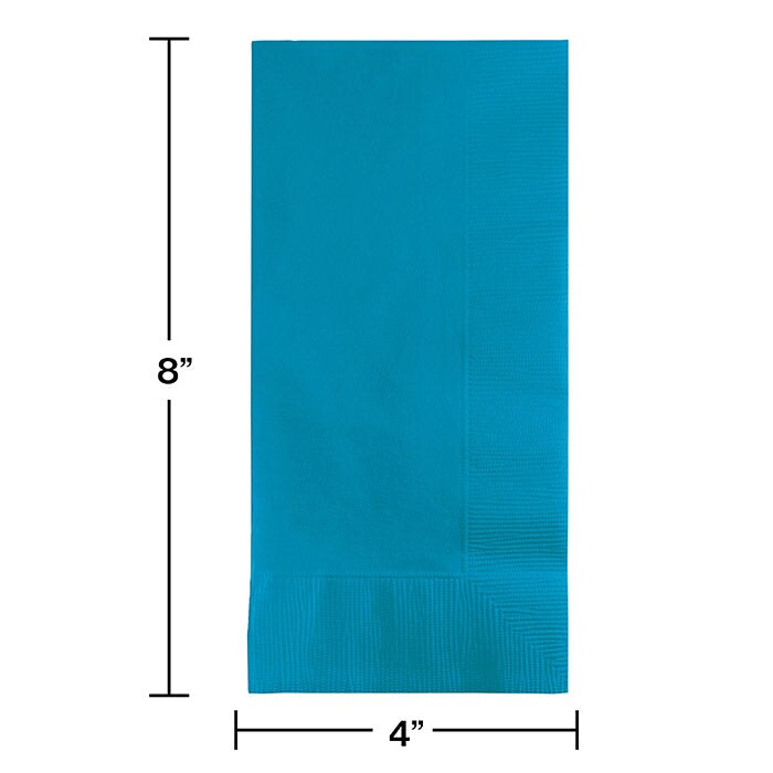 Turquoise Dinner Napkins 2Ply 1/8Fld (50/Pkg)