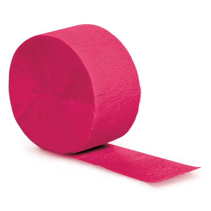 Hot Magenta Crepe Streamers 81 ft