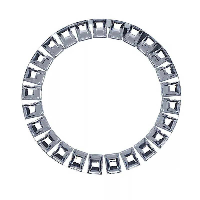 2 Silver 13-Inch Round Glass Diamond Rimmed Charger Plates Dinner Party Supplies