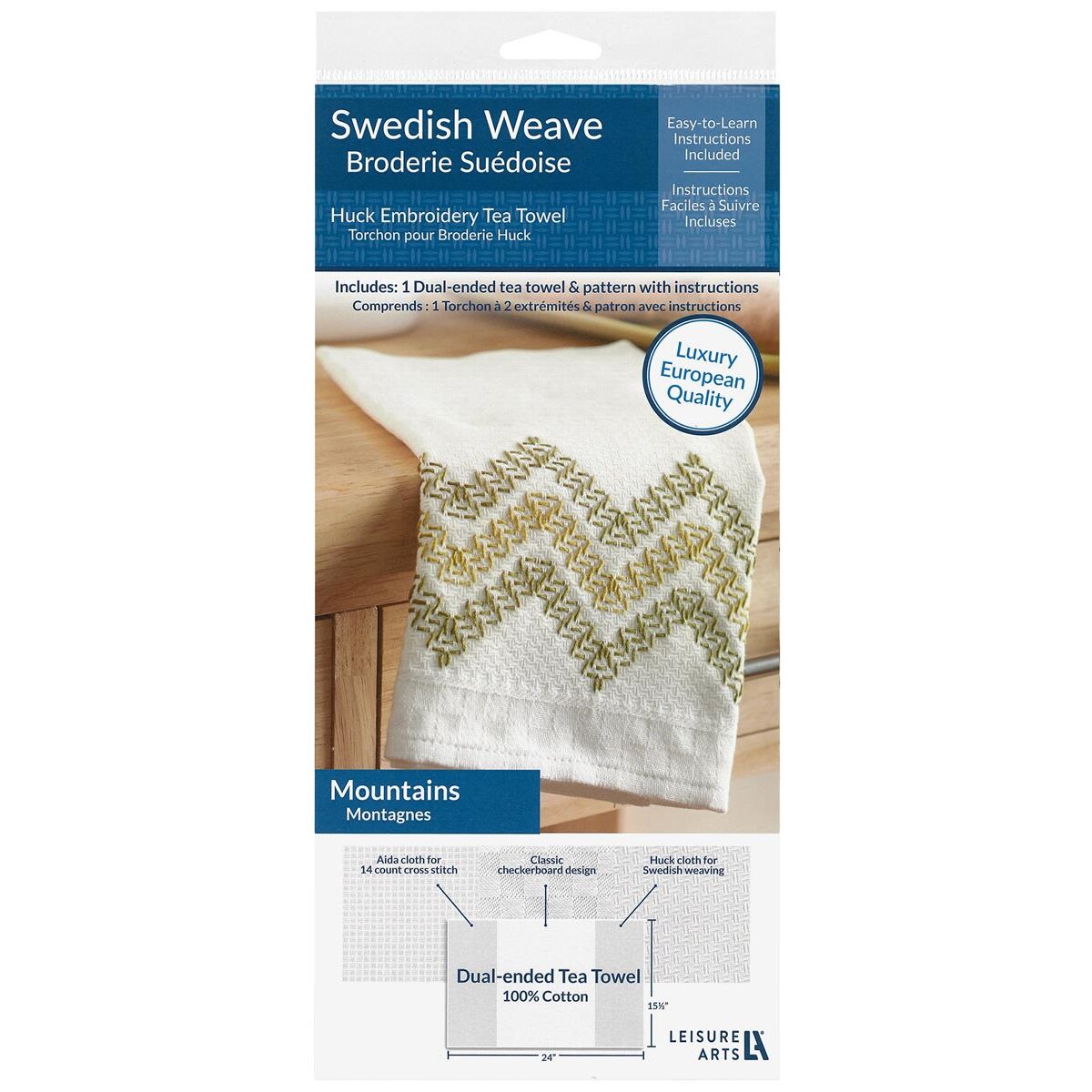 Swedish Weave Towel Kit, Mountains Green, Traditional Swedish Weaving, Huck Weaving, Weaving Patterns, Weave Fabric, Towels