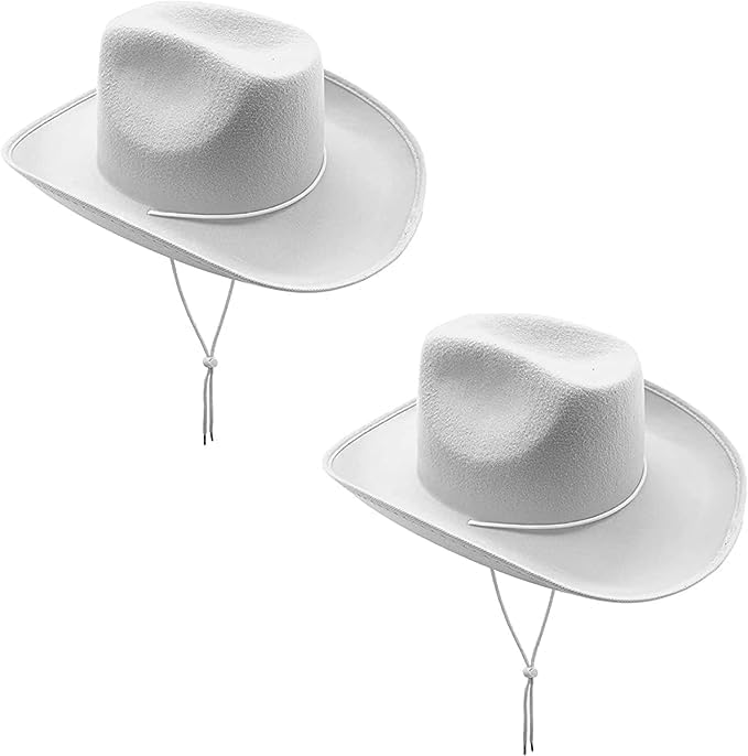 4E’s Novelty 2 Pack White Cowboy Hat for Women & Men - White Cowboy Hat for Men Women, Western Party Accessory