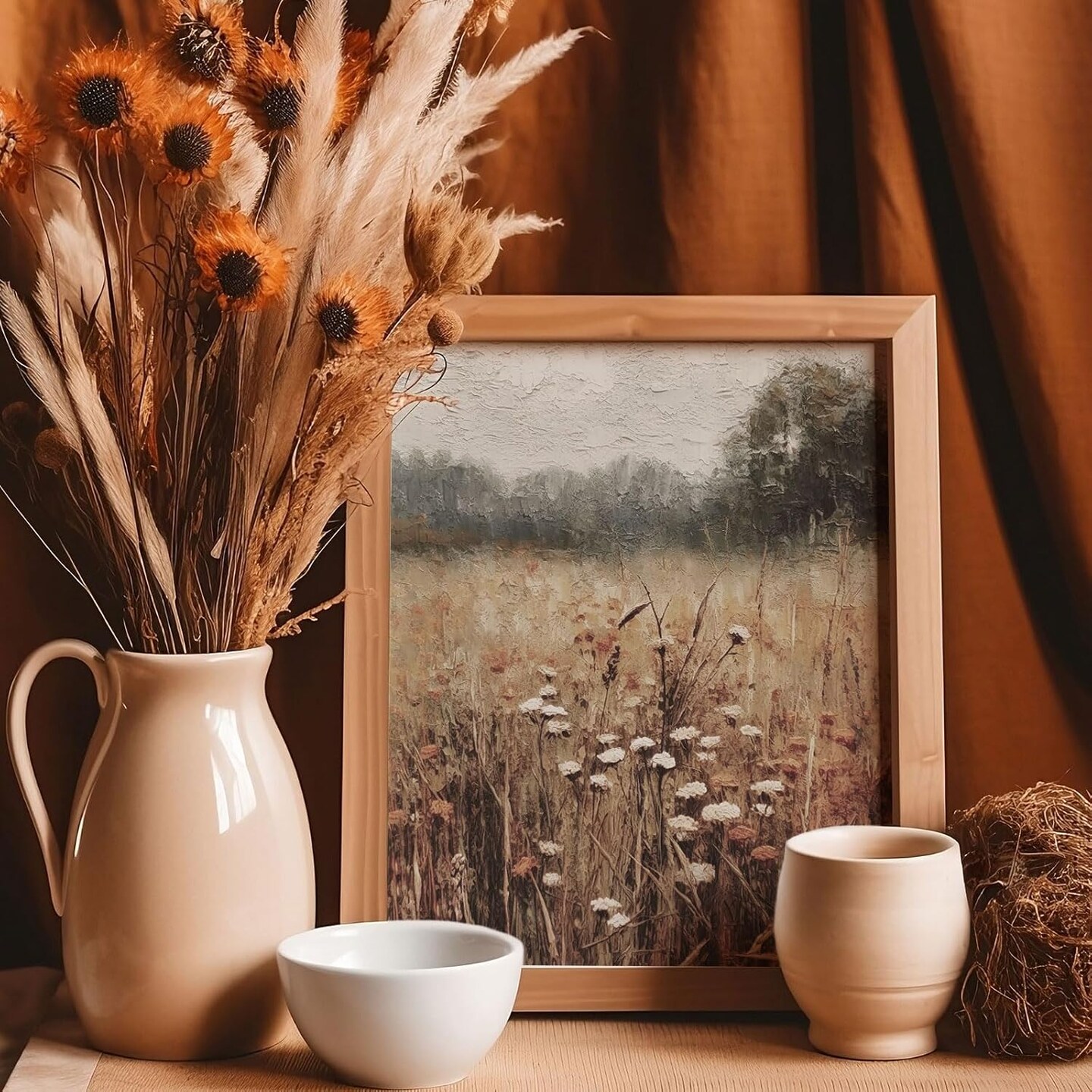 10Pcs Thanksgiving Fall Vintage Wall Art Prints Retro Autumn Scenery Paper Posters