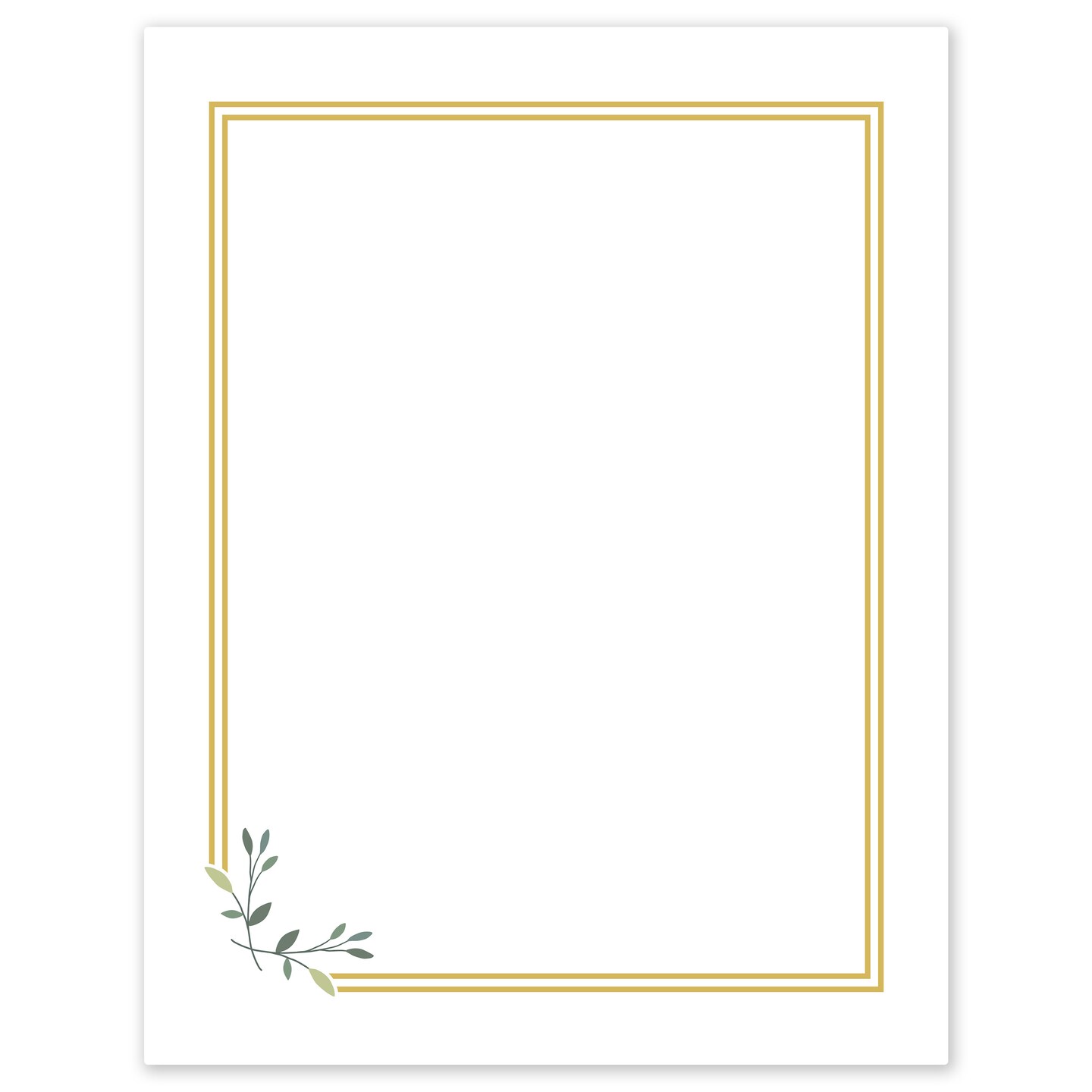 Avery Printable Full-Sheet Cardstock, Gold Double Border with Florals, 8.5&#x22; x 11&#x22;, Matte White Full-Sheet Cardstock, Laser/Inkjet, 10ct, Great for Craft Cardstock Paper