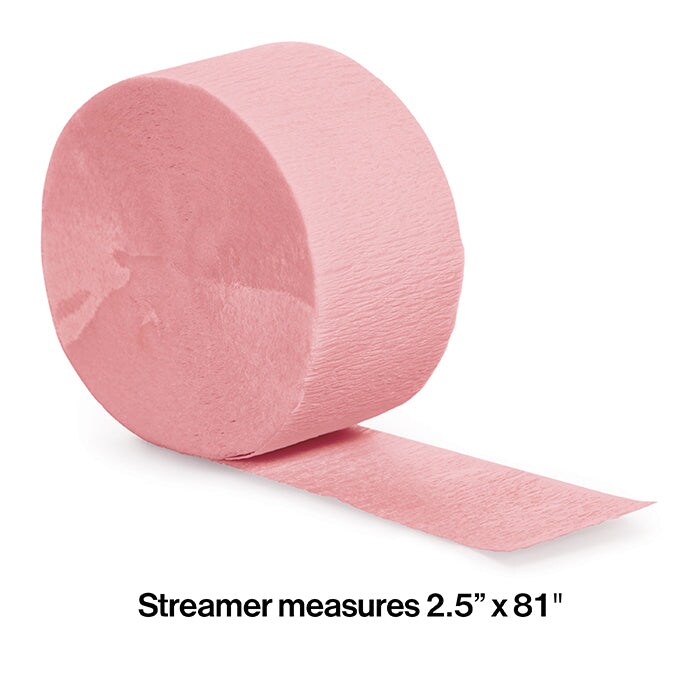 Classic Pink Crepe Streamers 81 ft