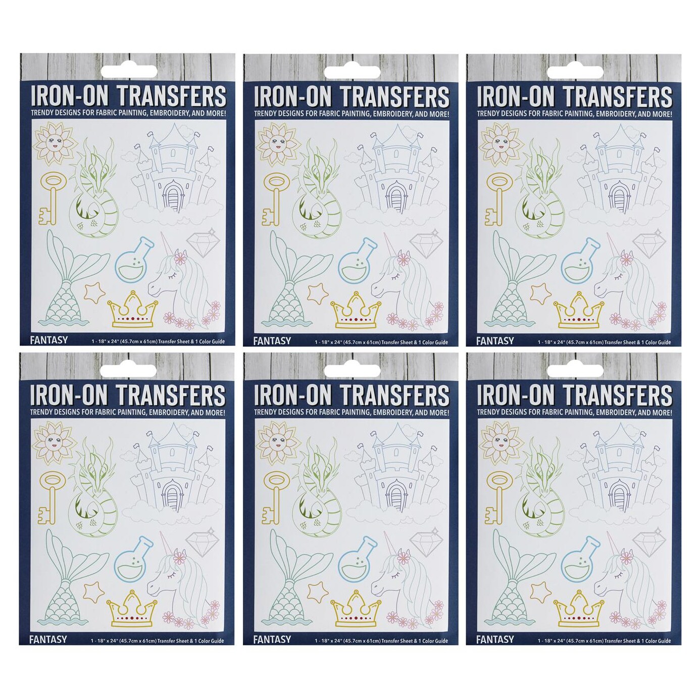 Leisure Arts Bundle Iron-On Transfer, Fantasy, 6Pc., Embroidery Patterns, Embroidery Patterns Iron On Transfers, Hand Patterns, Iron On Transfer Patterns