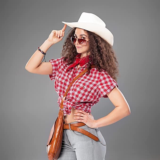 4E&#x2019;s Novelty 2 Pack White Cowboy Hat for Women &#x26; Men - White Cowboy Hat for Men Women, Western Party Accessory