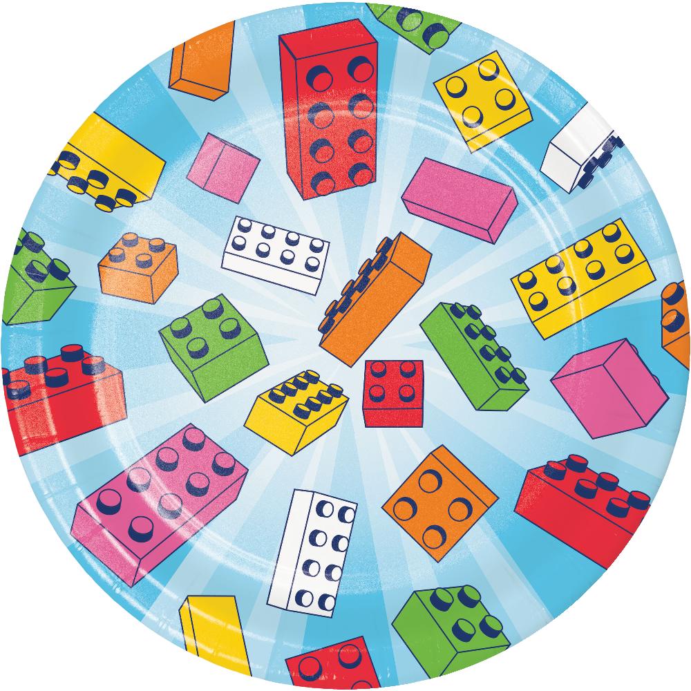 Bulk Pack of 24 Block Bash Luncheon Plates