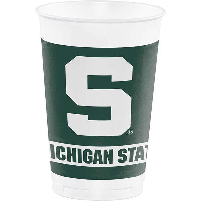 Michigan State Spartans 20 Oz Plastic Cups (8/Pkg)