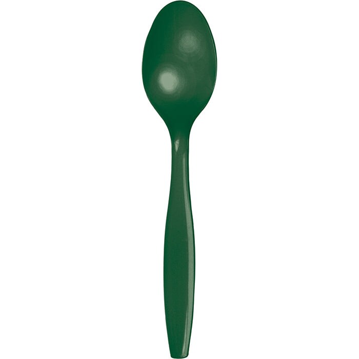 Hunter Green Plastic Spoons (24/Pkg)