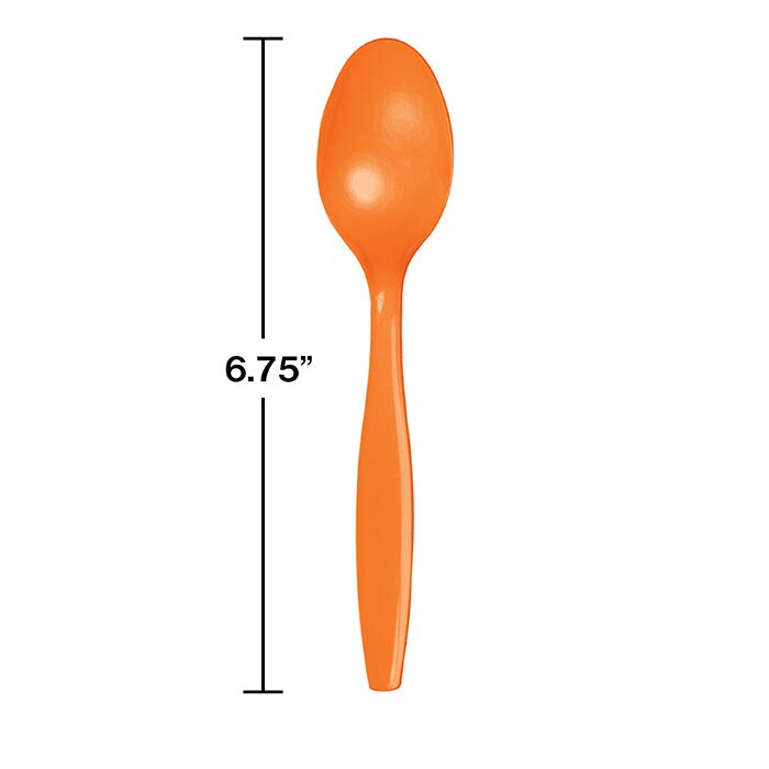 Sunkissed Orange Plastic Spoons (24/Pkg)