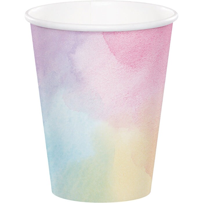 Bulk Pack of 16 Iridescent Hot/Cold Paper Cups 9 Oz, Iridescent