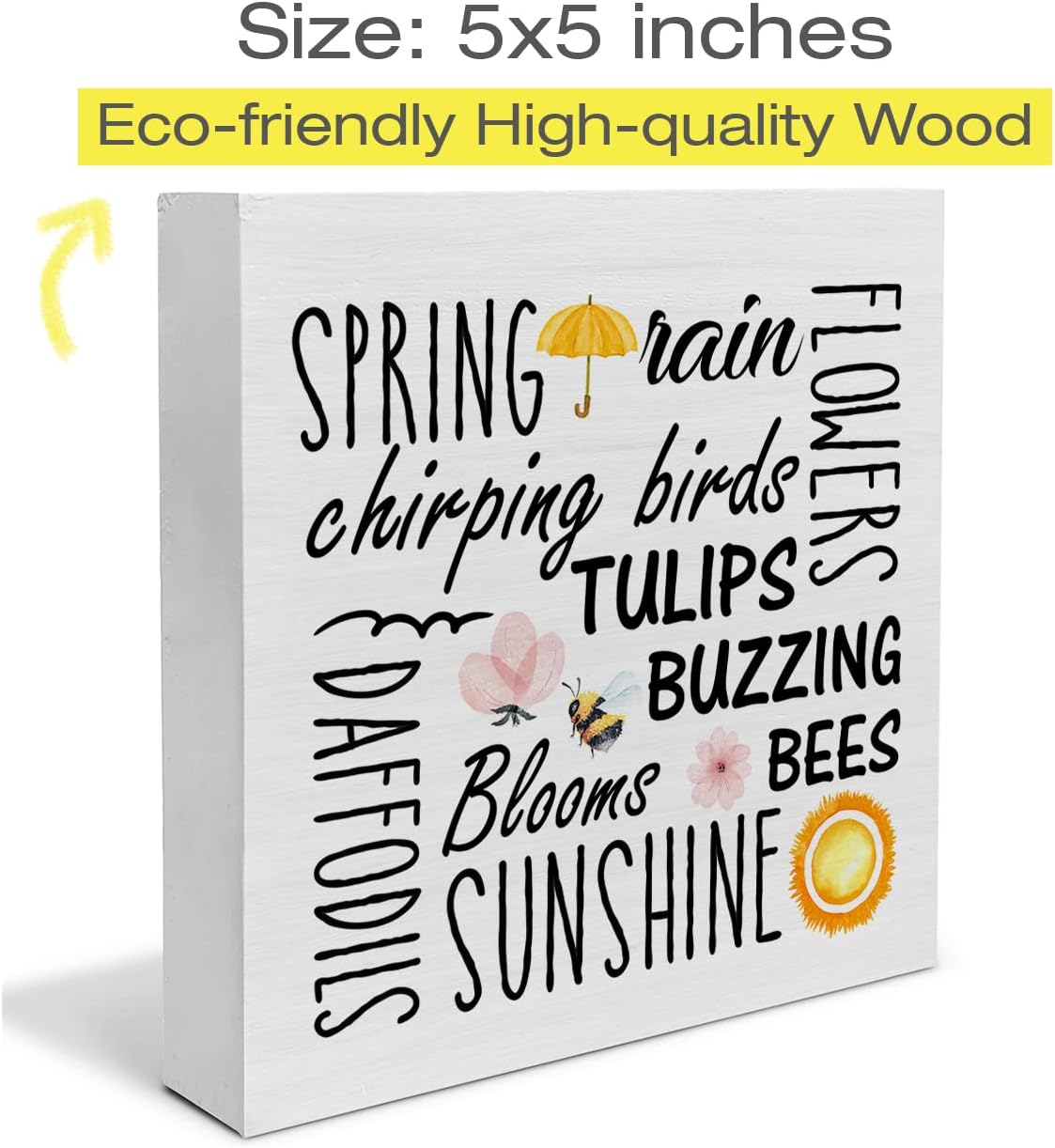 Spring Quote Wooden Box Sign Farmhouse Wood Box Sign Spring